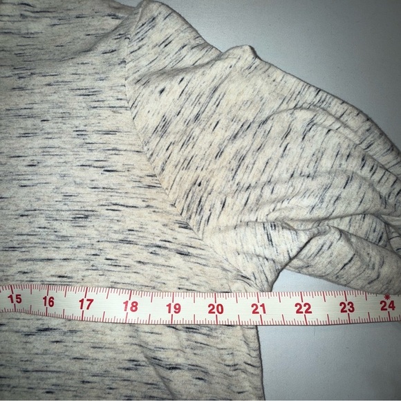 Pure Jill by j jill Cotton Long Sleeve Tunic Tee Large Beige Gray Navy Heathered - Picture 7 of 12